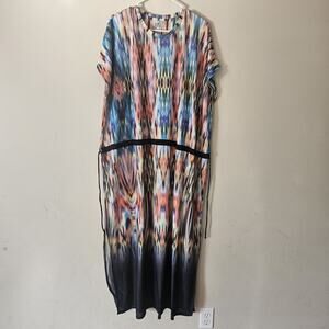 ZARA Dress Multicolored Tie-Dye Flowy Oversize Maxi Kaftan Size Medium